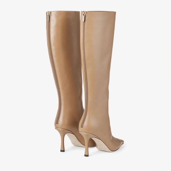 Jimmy Choo Shoes - BNIB Jimmy Choo Agathe Agatha tall knee boot nude tan biscuit 7 heel pointed toe